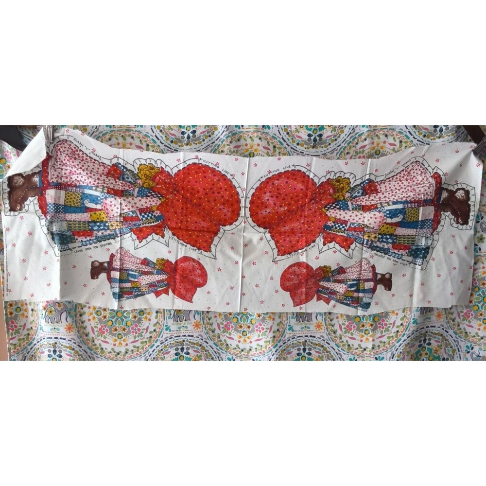VINTAGE American Greetings Holly Hobby Style Fabric Panel Makes a Pillow